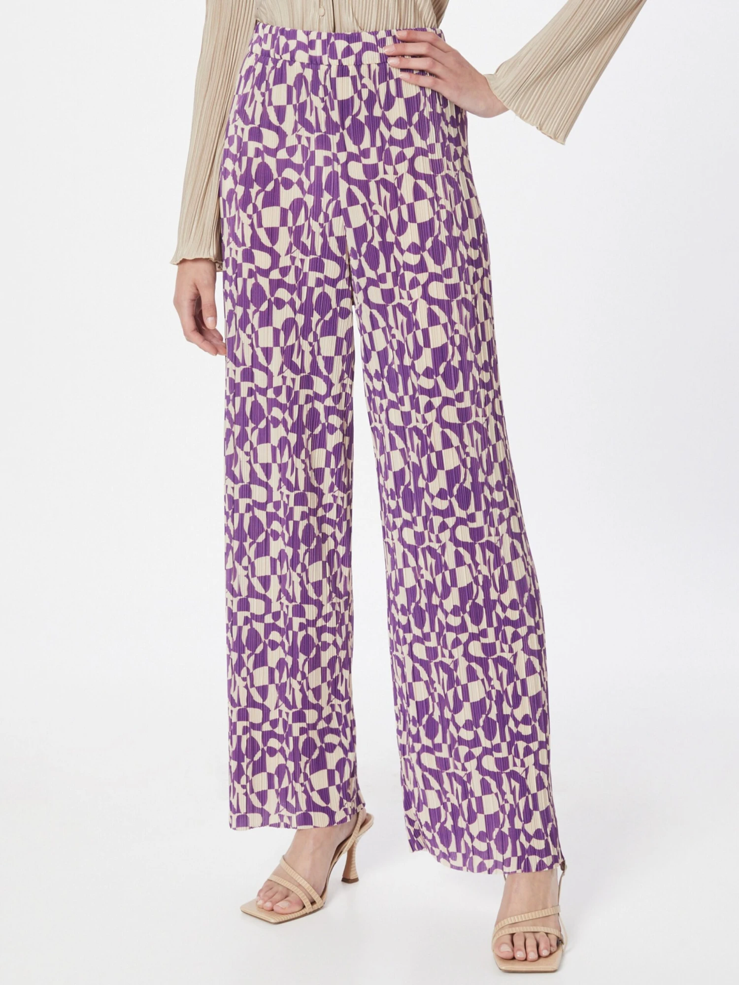 Monki Pantalons Wide Leg Broek Dames Lila 3 Monki Pantalons Wide Leg Broek Dames Lila - Afbeelding 3