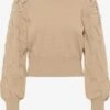 Faina Fijngebreide Truien Trui Dames Donkerbeige