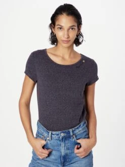 Ragwear T-shirts Shirt MINTT Dames Zwart Gemêleerd -Kledingverkoopwinkel 064f3c25e36fabb7ea930895af026cd4