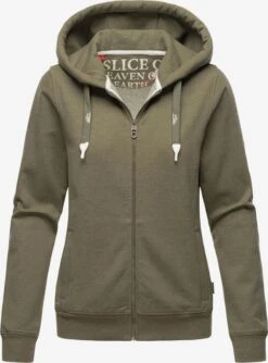 Navahoo Sweatvesten Sweatvest Engelshaar Dames Olijfgroen