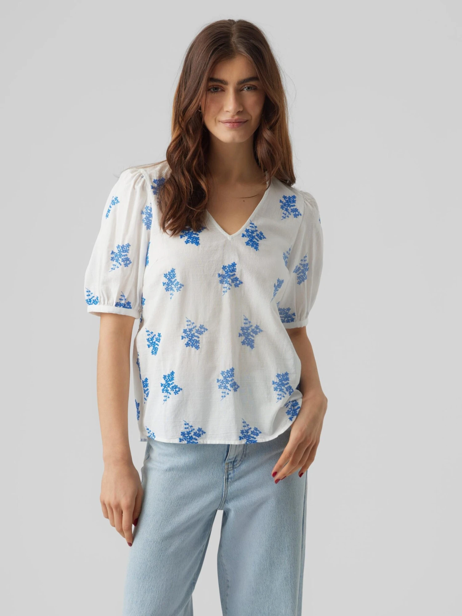 Vero Moda Blouses Met Korte Mouw Blouse Ursula Dames Wit 2 Vero Moda Blouses Met Korte Mouw Blouse Ursula Dames Wit - Afbeelding 2