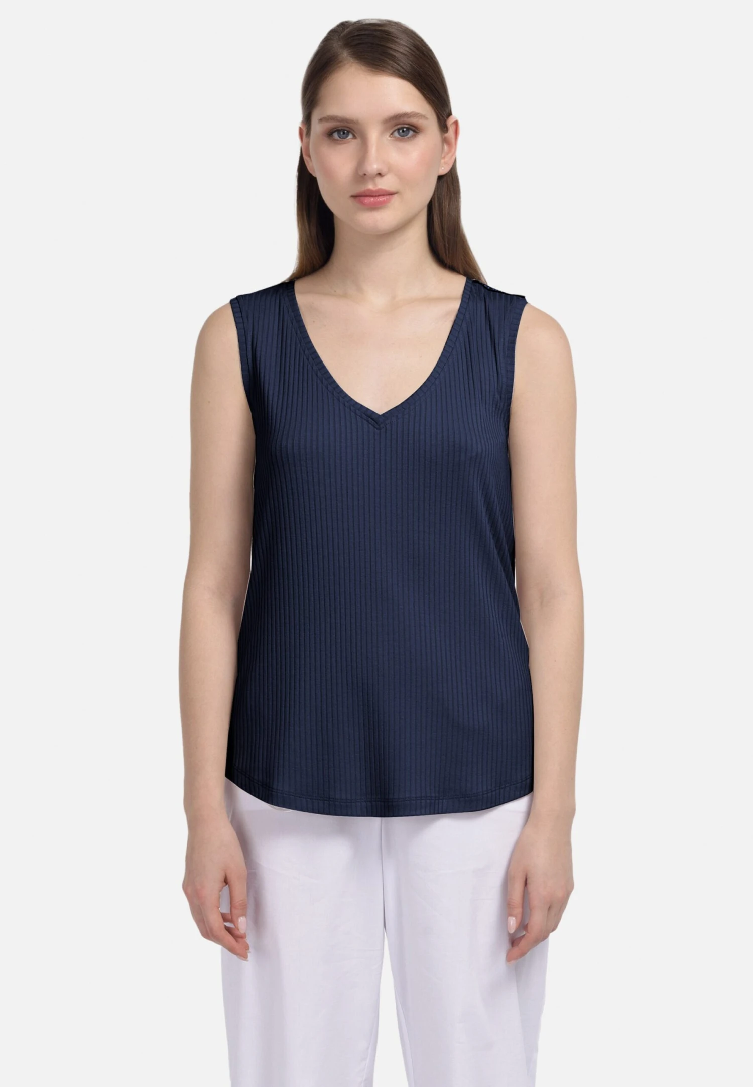 HELMIDGE Mouwloze Shirts Top Dames Blauw 2 HELMIDGE Mouwloze Shirts Top Dames Blauw - Afbeelding 2