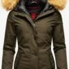 Navahoo Winterjassen Winterjas Laura Dames Kaki