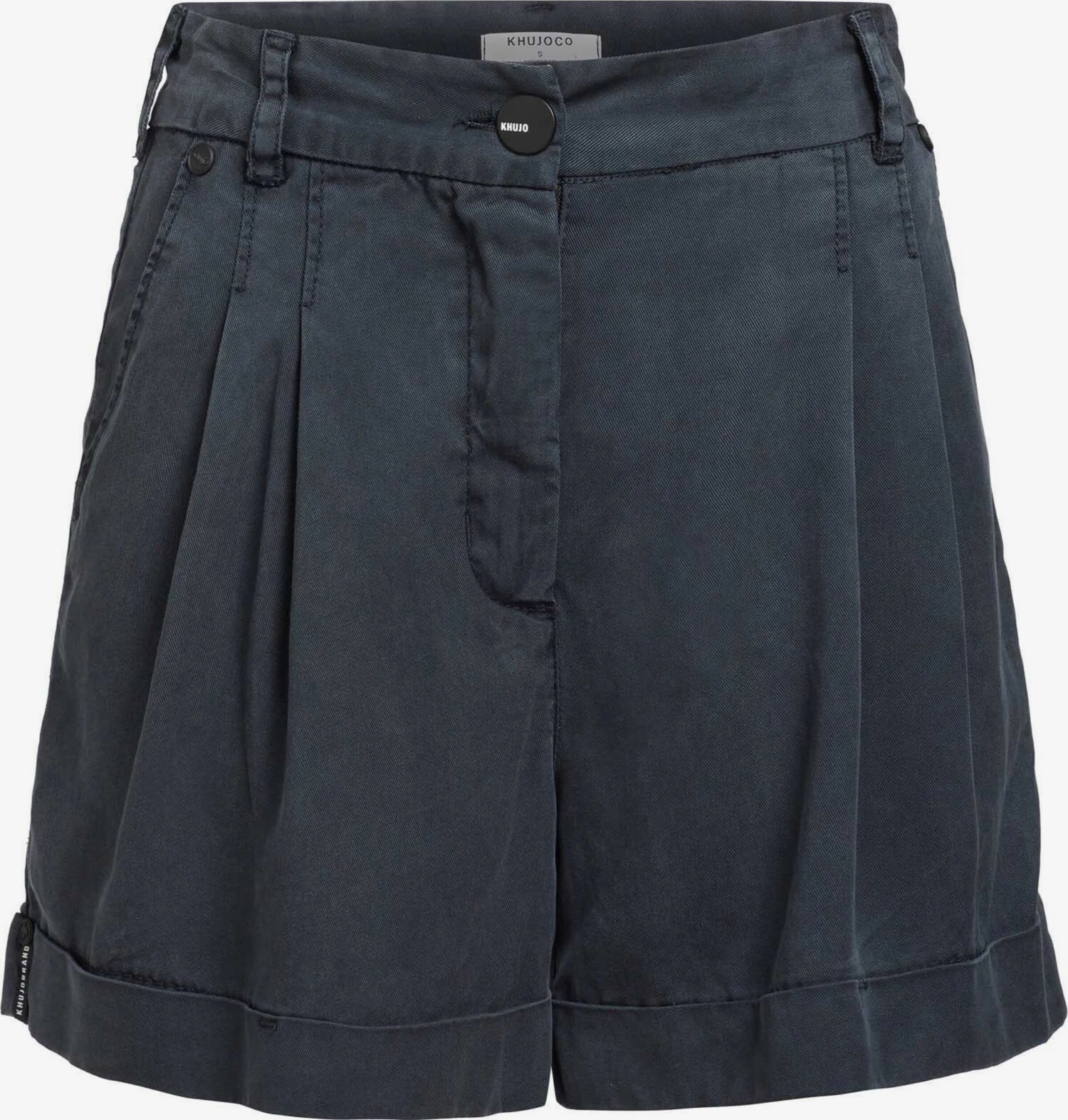 Khujo Shorts Loosefit Bandplooibroek Elida Dames Donkerblauw 1 Khujo Shorts Loosefit Bandplooibroek Elida Dames Donkerblauw