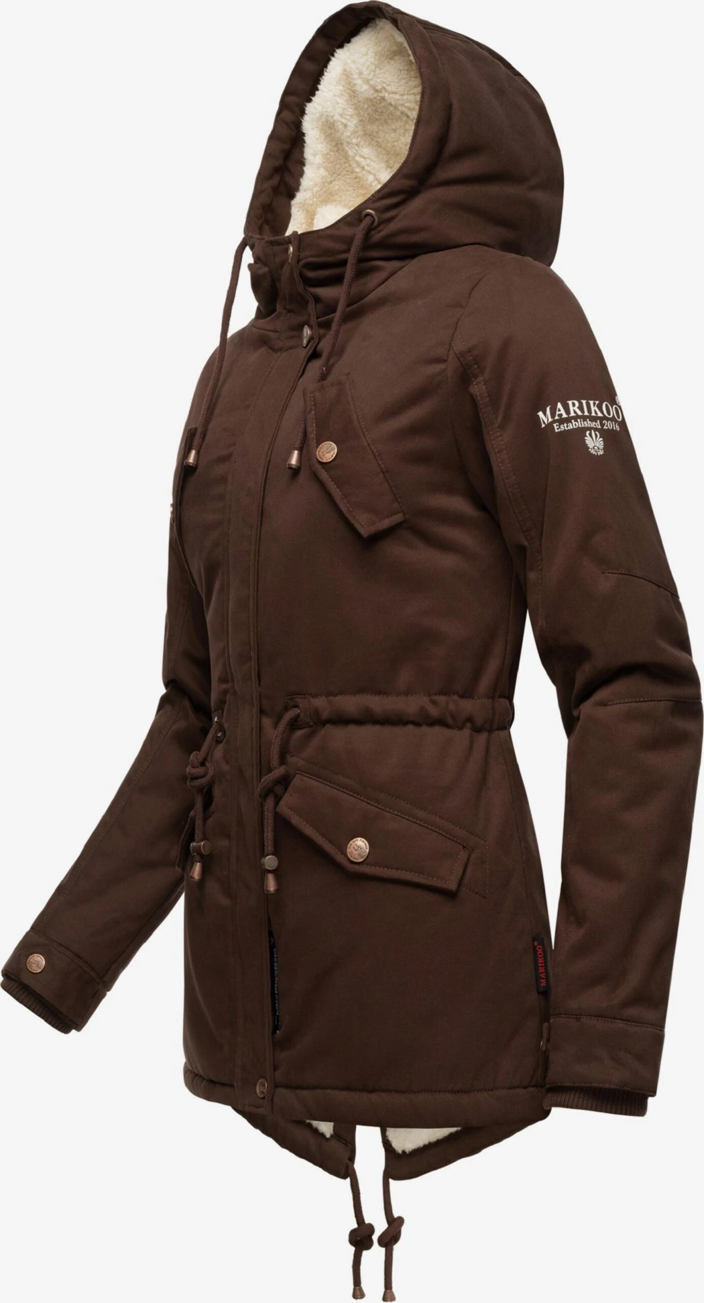 Marikoo Winterjassen Winterjas Manolya Dames Donkerbruin 2 Marikoo Winterjassen Winterjas Manolya Dames Donkerbruin - Afbeelding 2