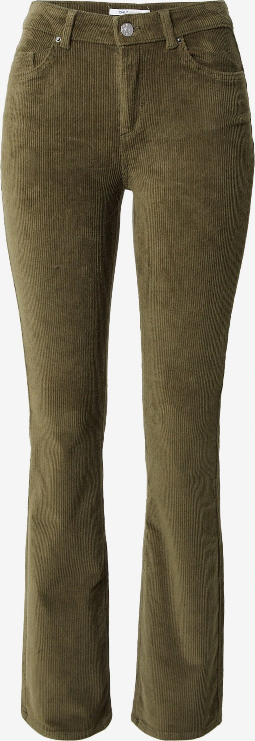 ONLY Ribbroeken Flared Broek Mary Dames Olijfgroen 1 ONLY Ribbroeken Flared Broek Mary Dames Olijfgroen