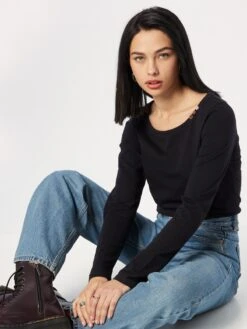 Ragwear Longsleeves Shirt Florah Dames Zwart -Kledingverkoopwinkel 393154ff71792a647528e068549c351c