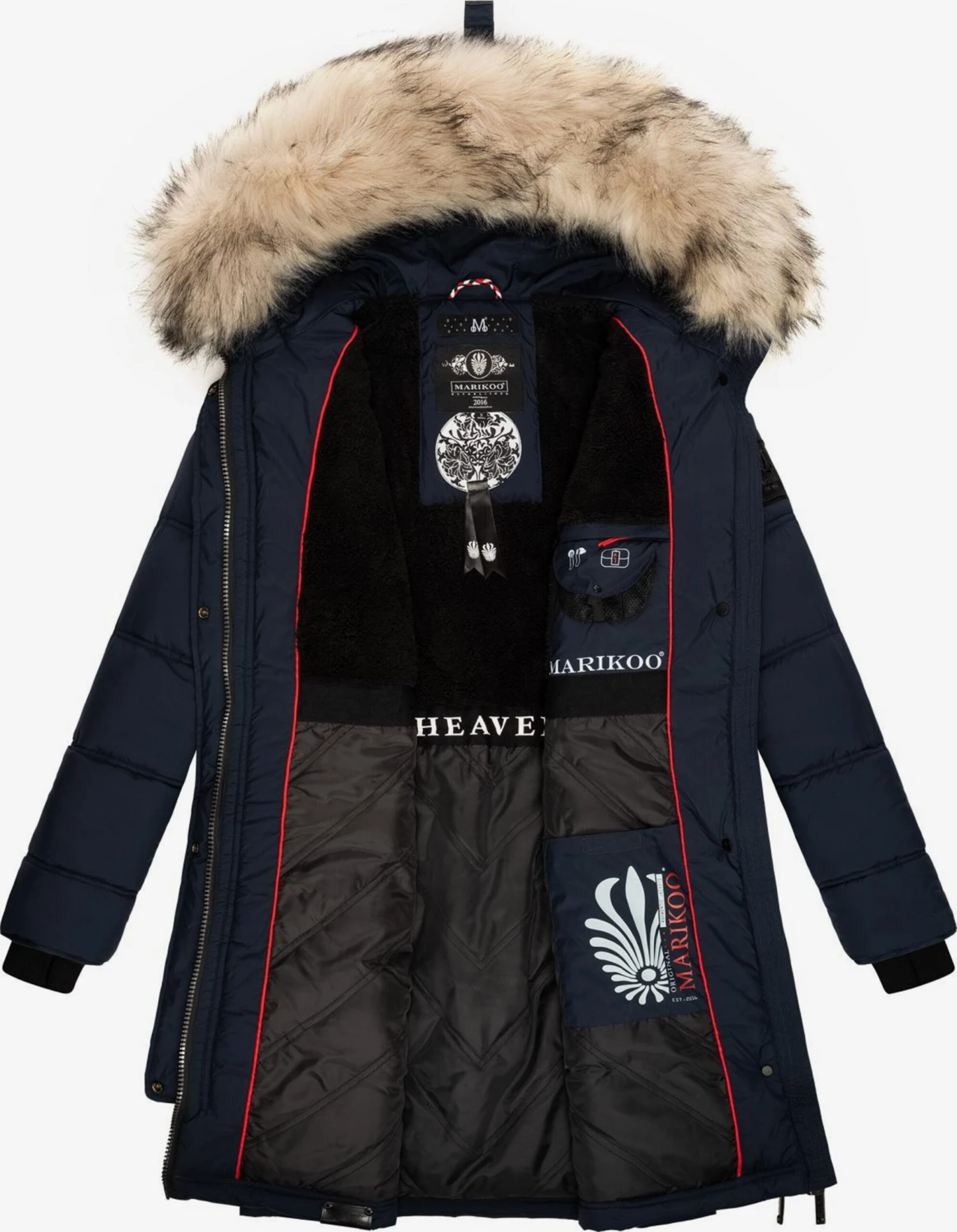 Marikoo Wintermantels Wintermantel Chaskaa Dames Navy 5 Marikoo Wintermantels Wintermantel Chaskaa Dames Navy - Afbeelding 5