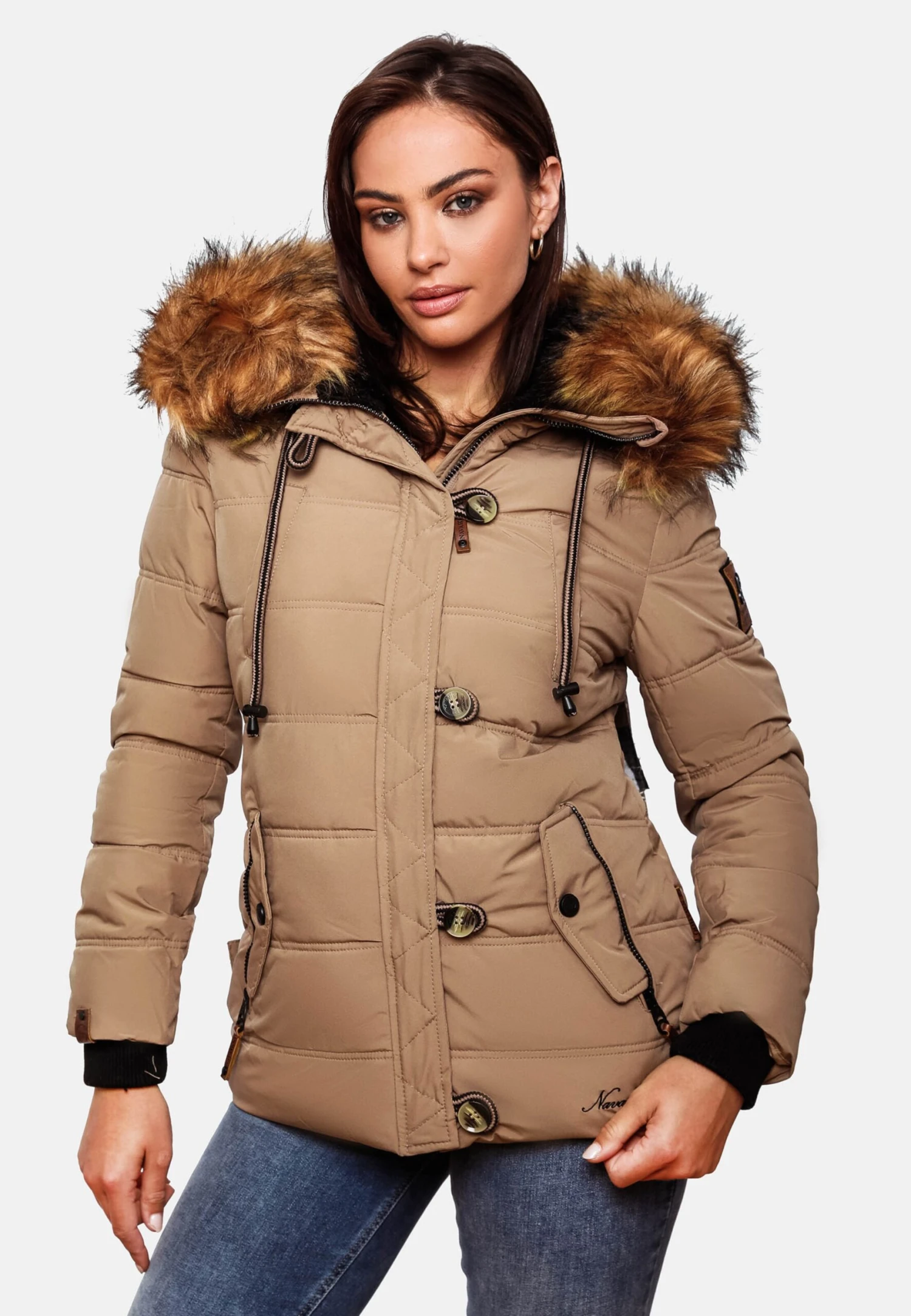 Navahoo Winterjassen Winterjas Zoja Dames Taupe 6 Navahoo Winterjassen Winterjas Zoja Dames Taupe - Afbeelding 6