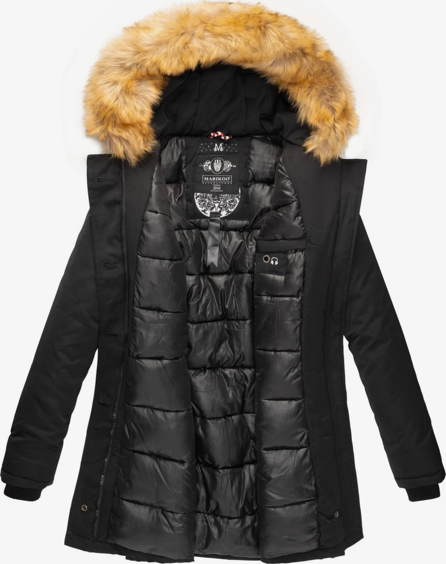 Marikoo Parkas Winterparka Karmaa Dames Zwart 4 Marikoo Parkas Winterparka Karmaa Dames Zwart - Afbeelding 4