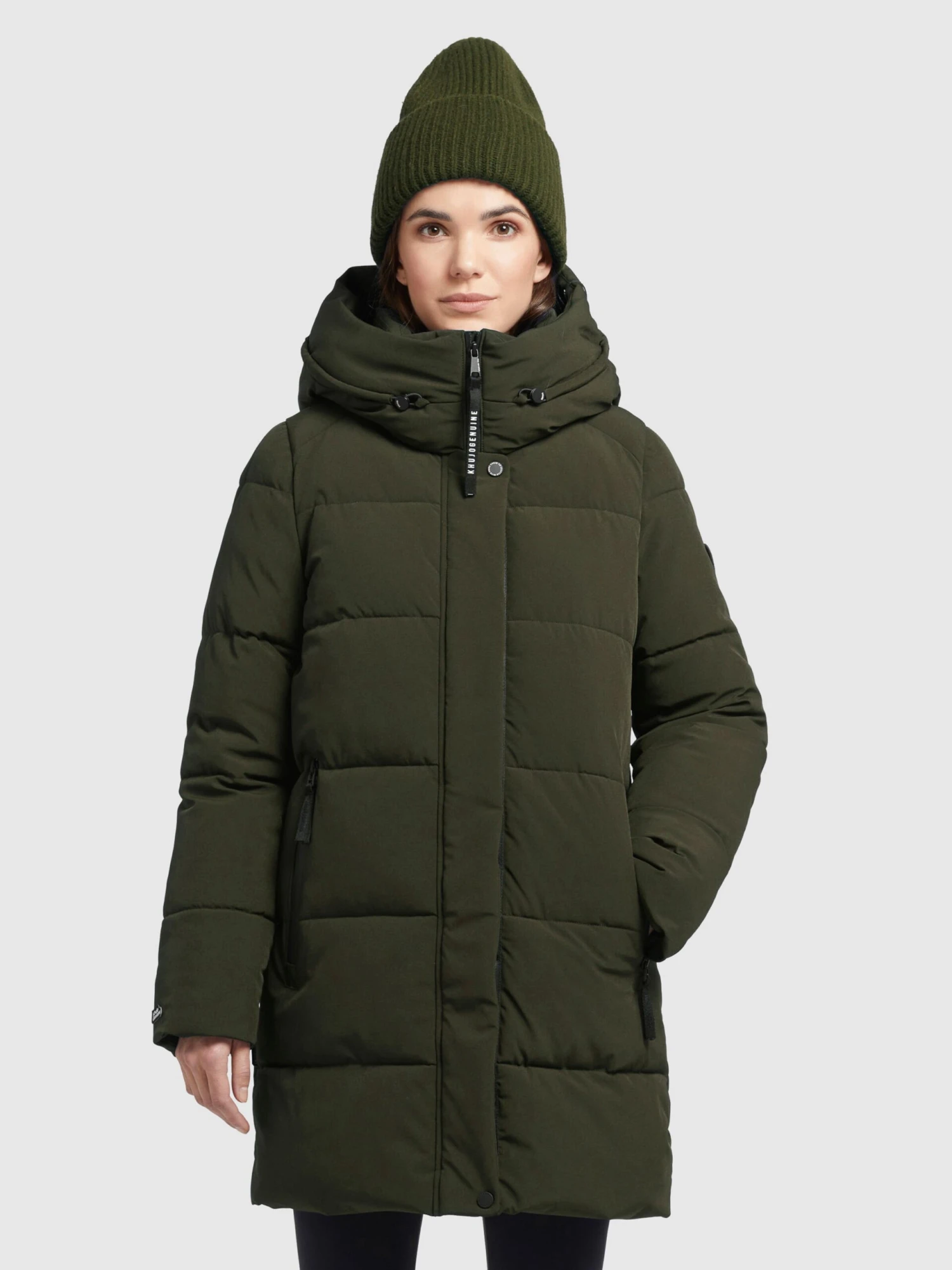 Khujo Korte Mantels Wintermantel Wente Dames Kaki 2 Khujo Korte Mantels Wintermantel Wente Dames Kaki - Afbeelding 2