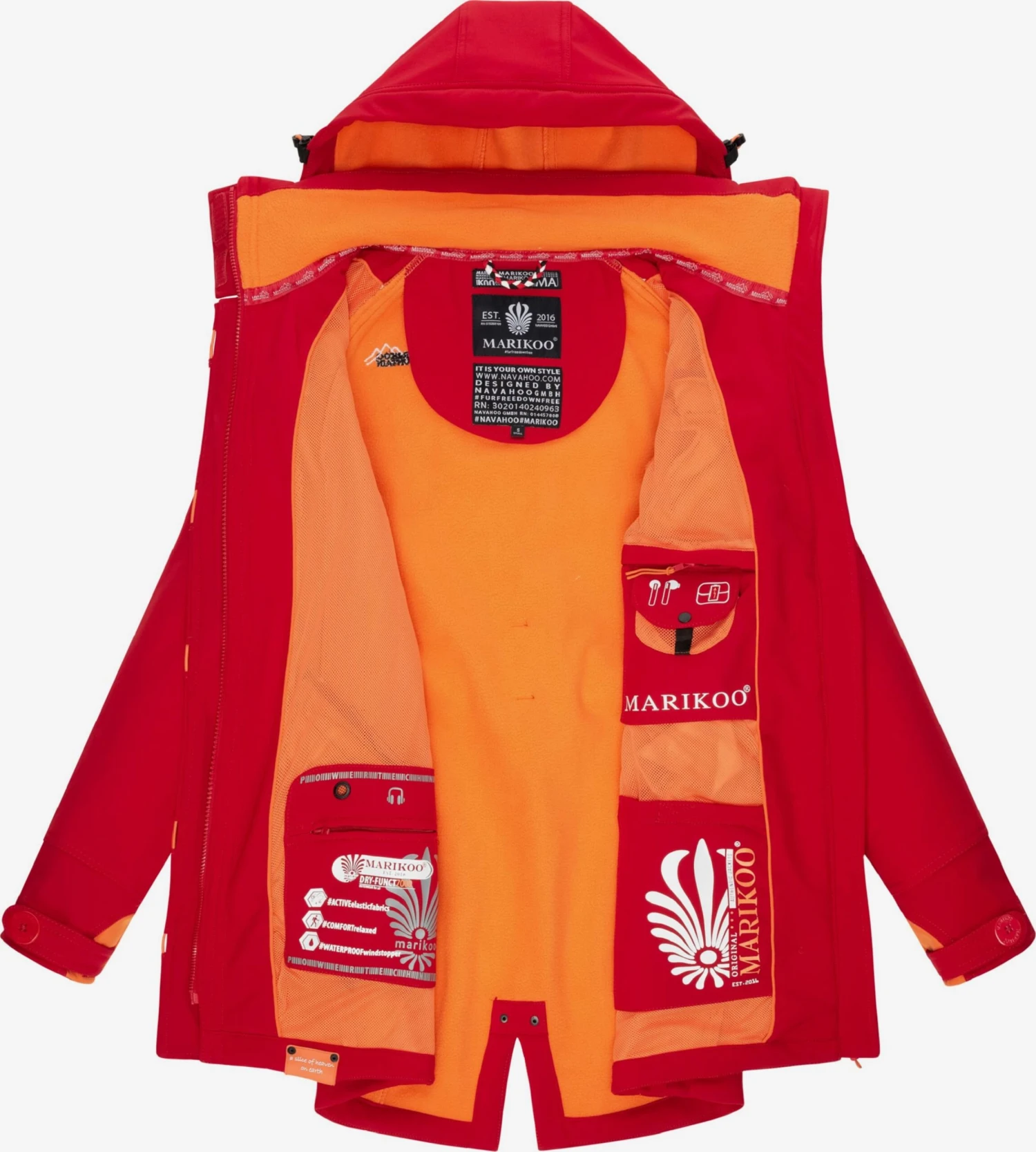 Marikoo Outdoor Jassen Functionele Jas Soulinaa Dames Rood 6 Marikoo Outdoor Jassen Functionele Jas Soulinaa Dames Rood - Afbeelding 6