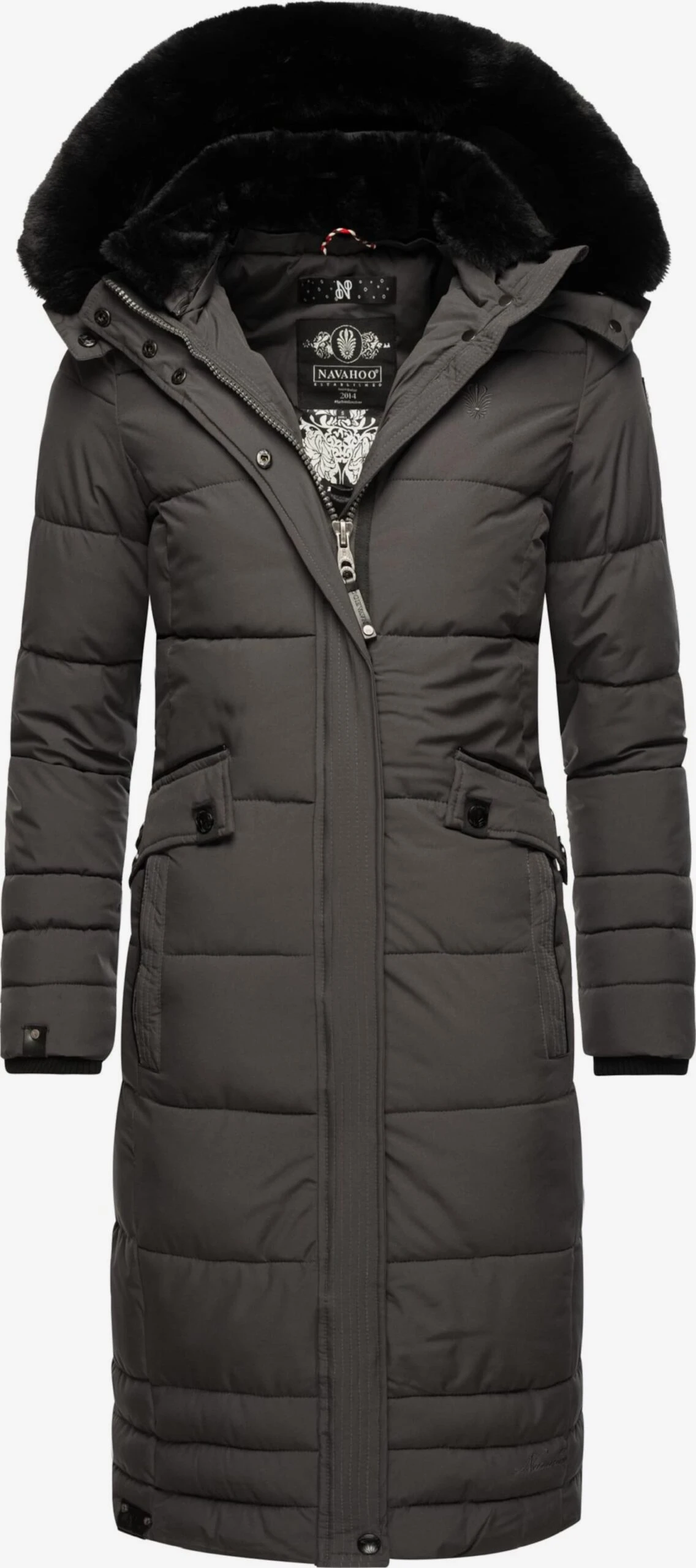 Navahoo Wintermantels Wintermantel Fahmiyaa Dames Antraciet 1 Navahoo Wintermantels Wintermantel Fahmiyaa Dames Antraciet