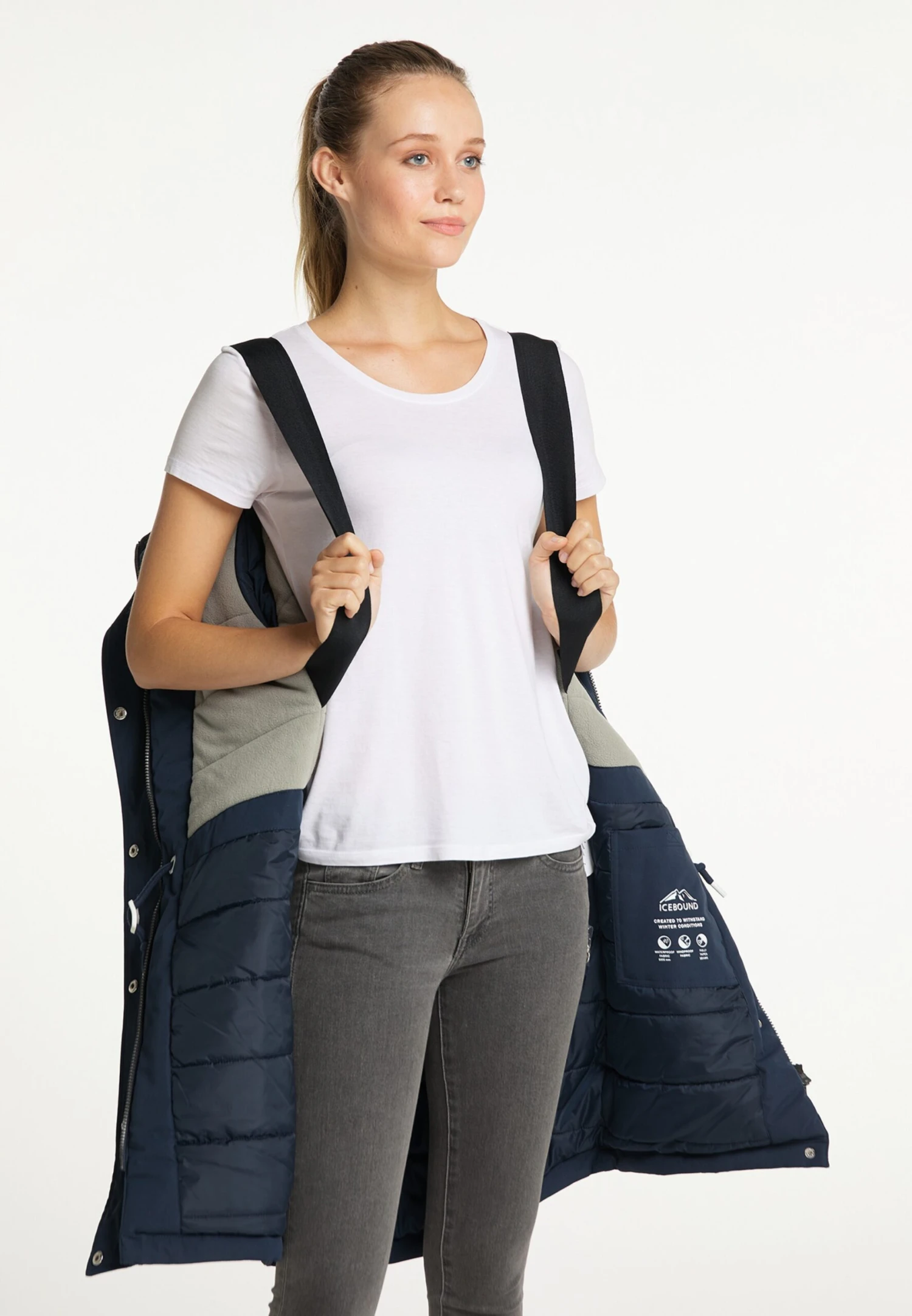 ICEBOUND Wintermantels Wintermantel Dames Marine 3 ICEBOUND Wintermantels Wintermantel Dames Marine - Afbeelding 3