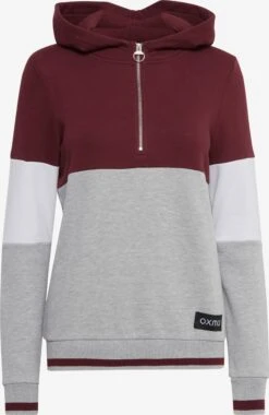 OXMO Hoodies Sweatshirt Omara Dames Grijs Gemêleerd / Wijnrood