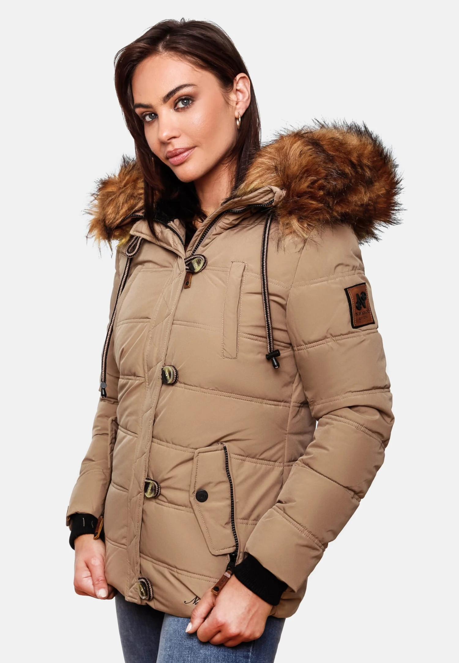 Navahoo Winterjassen Winterjas Zoja Dames Taupe 7 Navahoo Winterjassen Winterjas Zoja Dames Taupe - Afbeelding 7