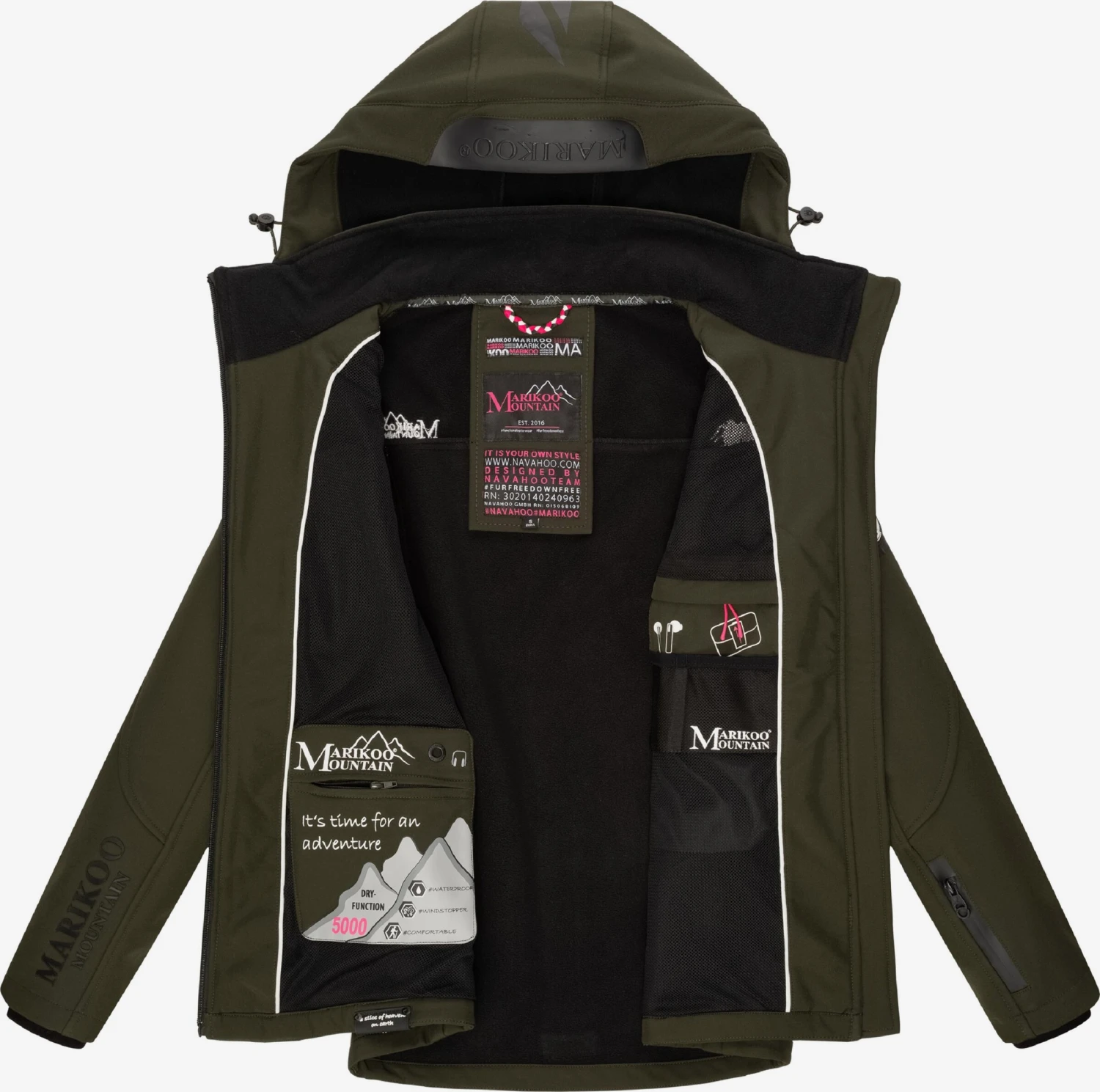 Marikoo Winterjassen Winterjas Dames Olijfgroen 4 Marikoo Winterjassen Winterjas Dames Olijfgroen - Afbeelding 4