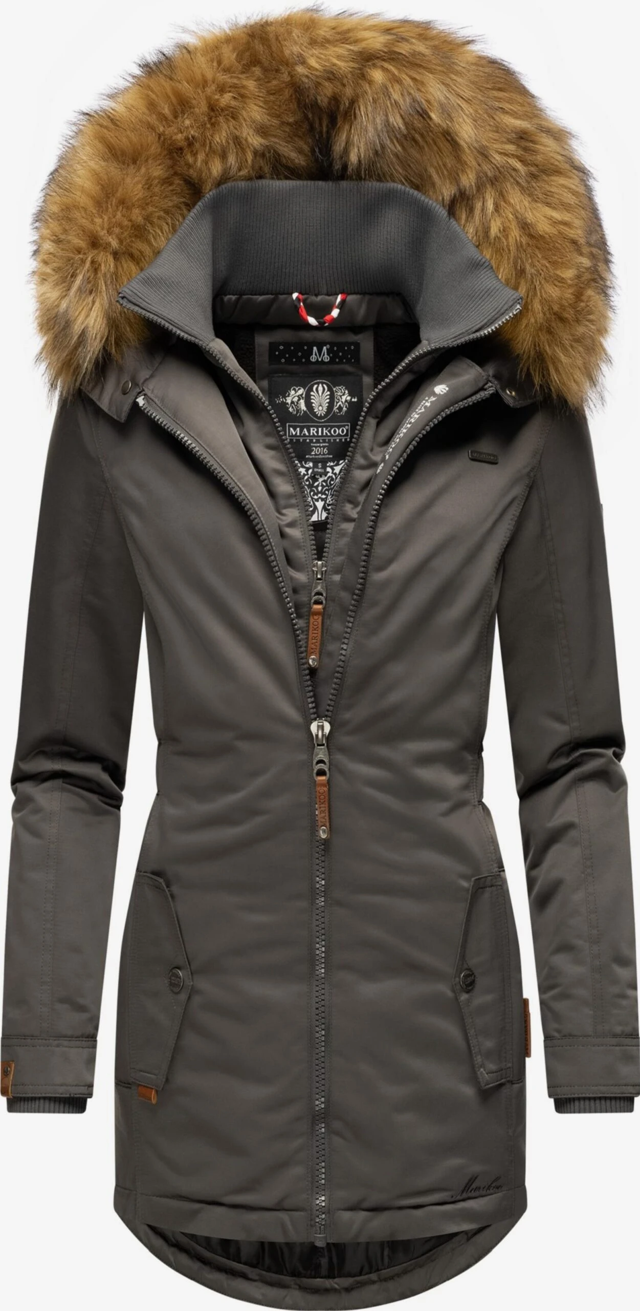 Marikoo Wintermantels Wintermantel Sanakoo Dames Donkergrijs 4 Marikoo Wintermantels Wintermantel Sanakoo Dames Donkergrijs - Afbeelding 4
