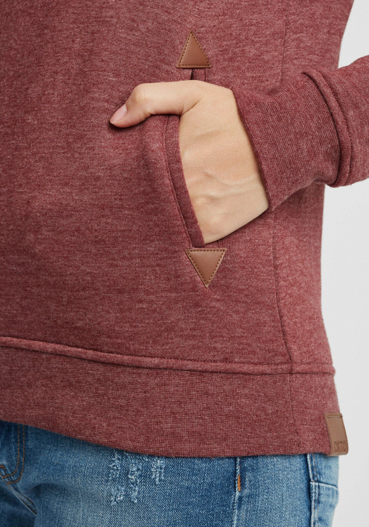 OXMO Hoodies Sweatshirt Vicky Hood Dames Rood / Bordeaux 6 OXMO Hoodies Sweatshirt Vicky Hood Dames Rood / Bordeaux - Afbeelding 6