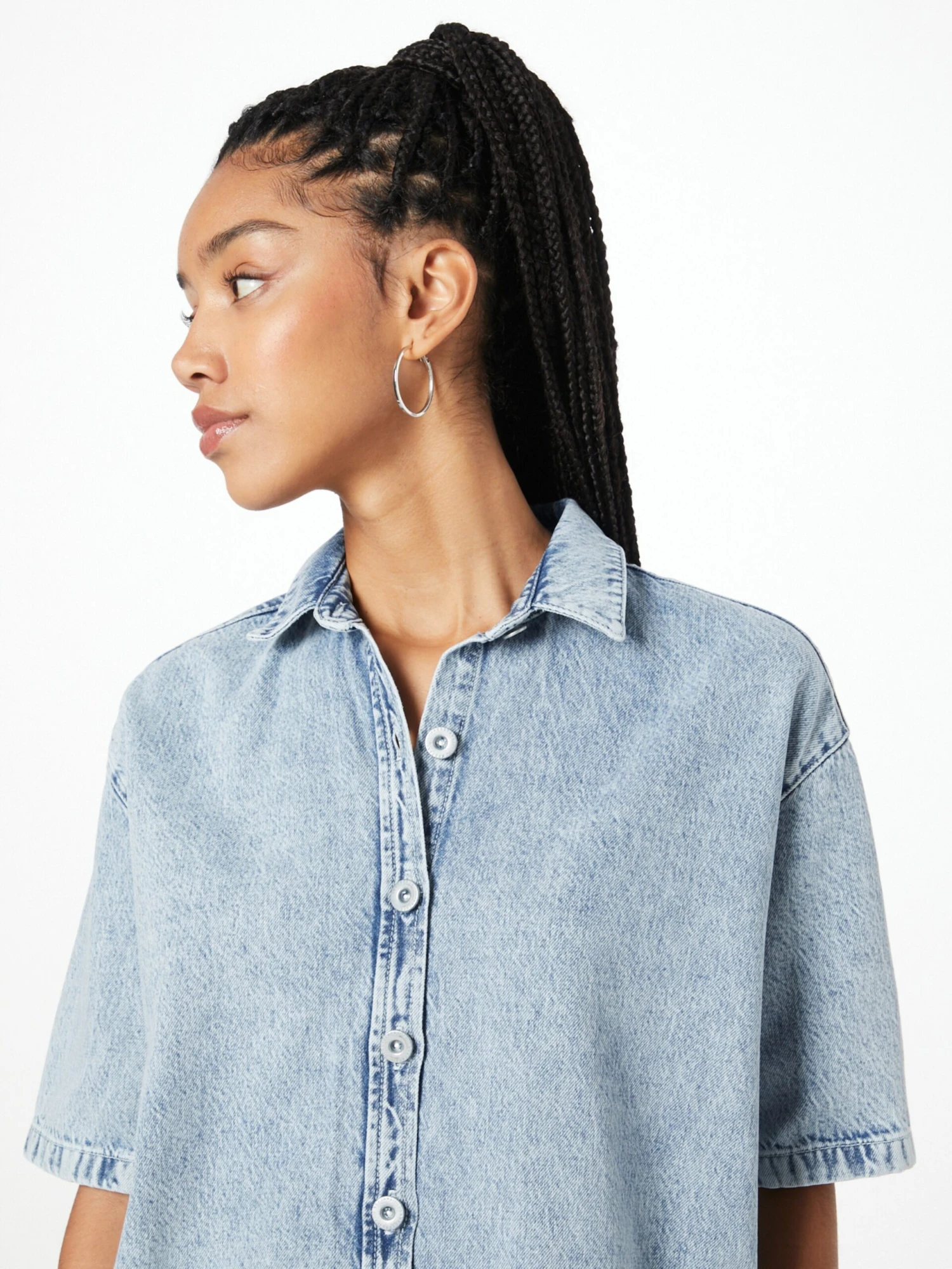 Mustang Blousejurken Blousejurk Perry Dames Blauw 2 Mustang Blousejurken Blousejurk Perry Dames Blauw - Afbeelding 2