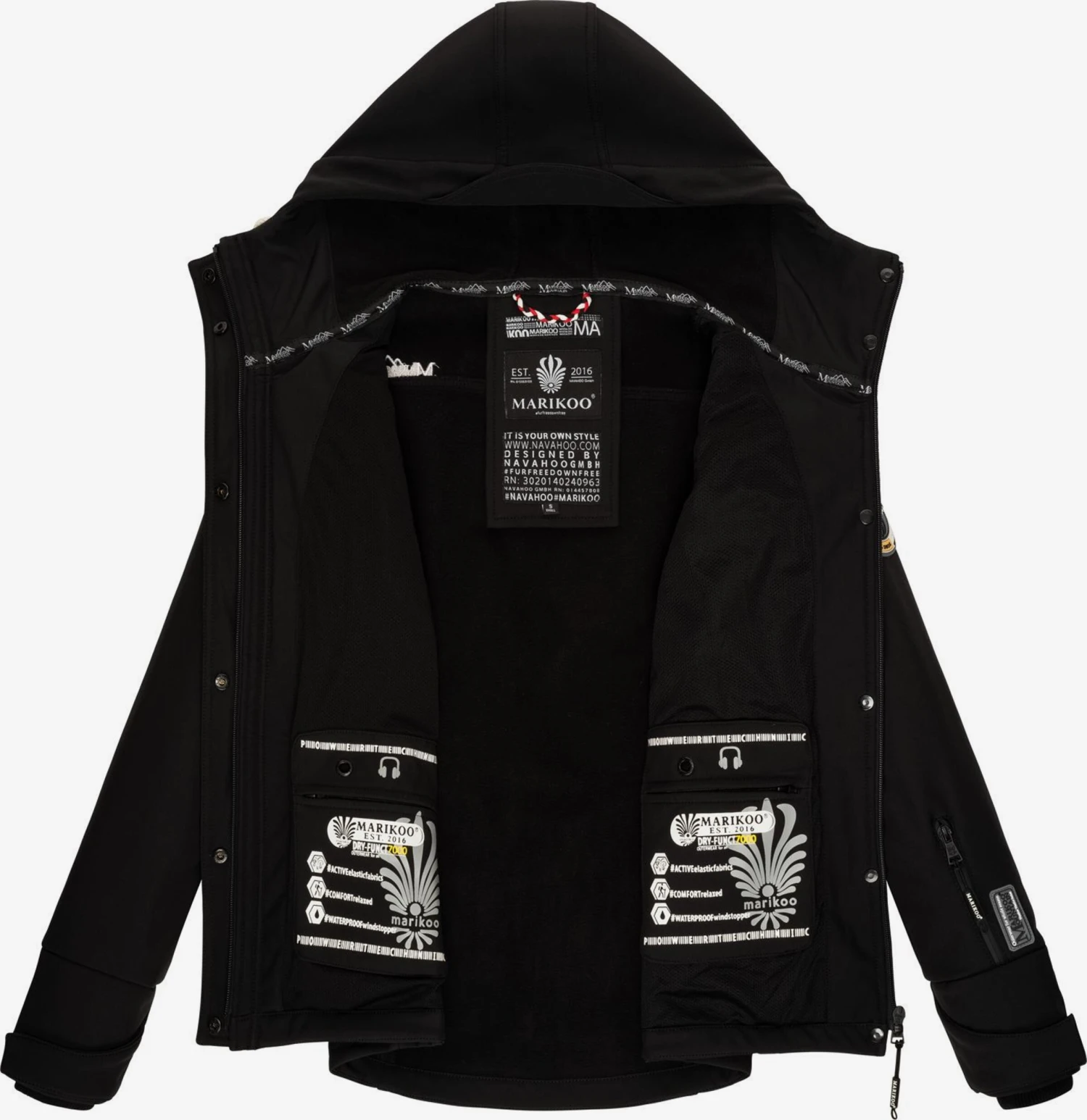 Marikoo Tussenjassen Tussenjas Dames Zwart 5 Marikoo Tussenjassen Tussenjas Dames Zwart - Afbeelding 5