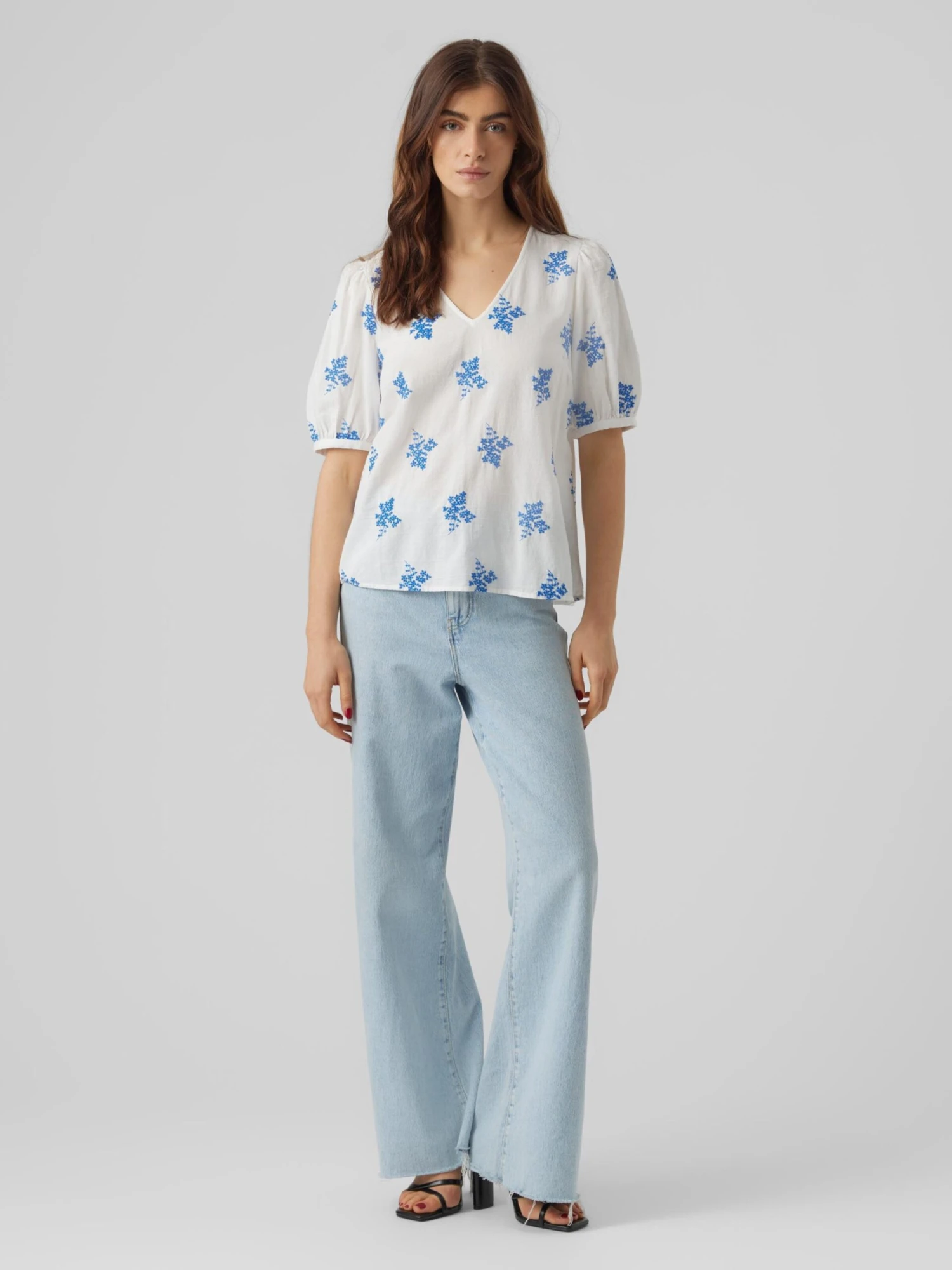 Vero Moda Blouses Met Korte Mouw Blouse Ursula Dames Wit 3 Vero Moda Blouses Met Korte Mouw Blouse Ursula Dames Wit - Afbeelding 3