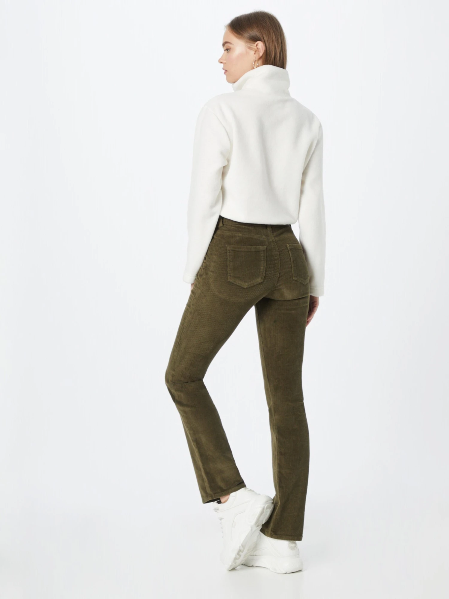 ONLY Ribbroeken Flared Broek Mary Dames Olijfgroen 4 ONLY Ribbroeken Flared Broek Mary Dames Olijfgroen - Afbeelding 4