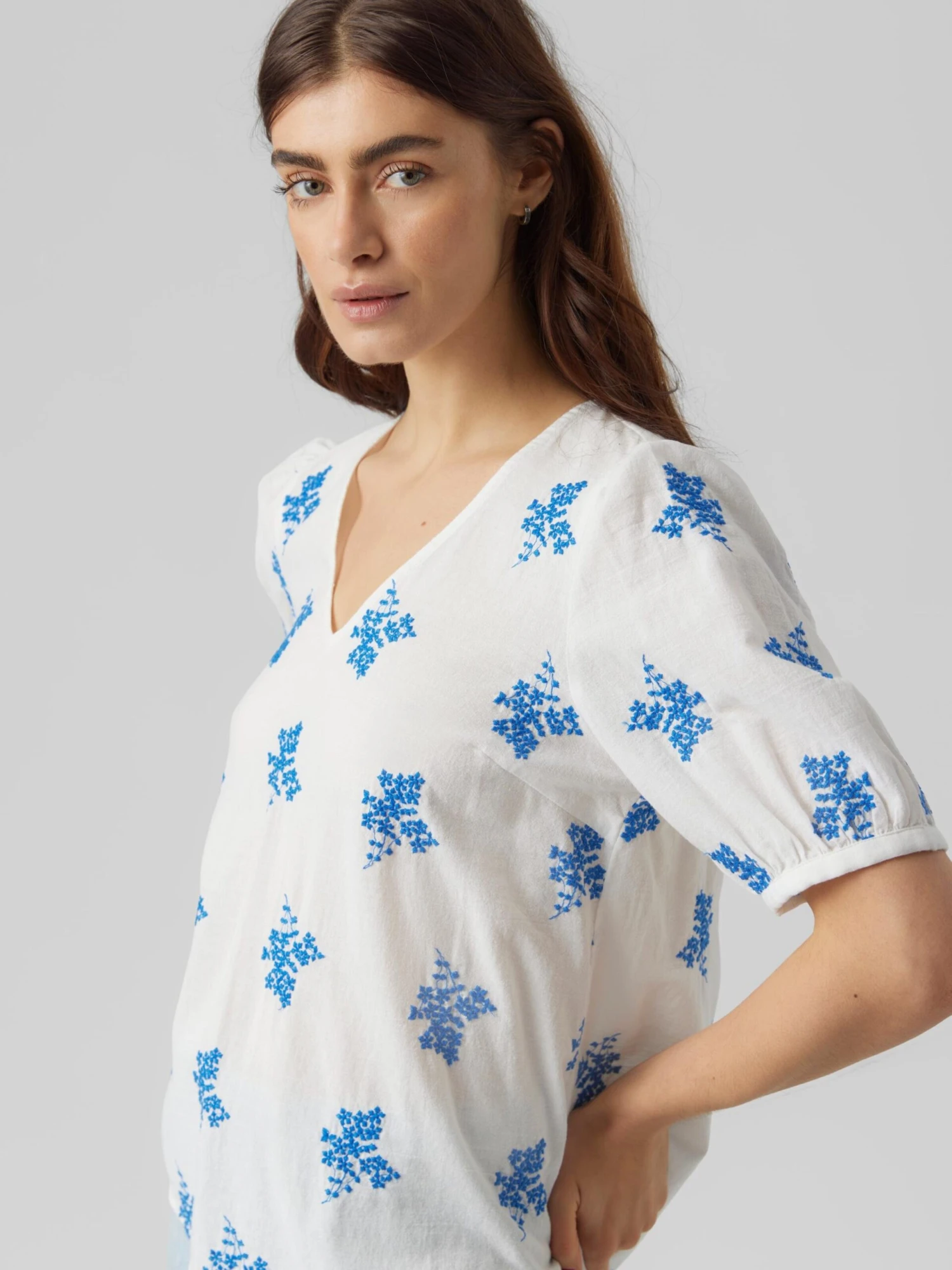 Vero Moda Blouses Met Korte Mouw Blouse Ursula Dames Wit 5 Vero Moda Blouses Met Korte Mouw Blouse Ursula Dames Wit - Afbeelding 5