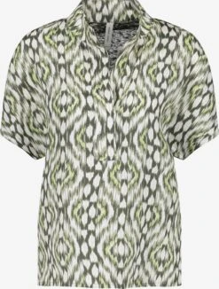 Gerry Weber Blouses Met Korte Mouw Blouse Dames Olijfgroen / Lichtgroen