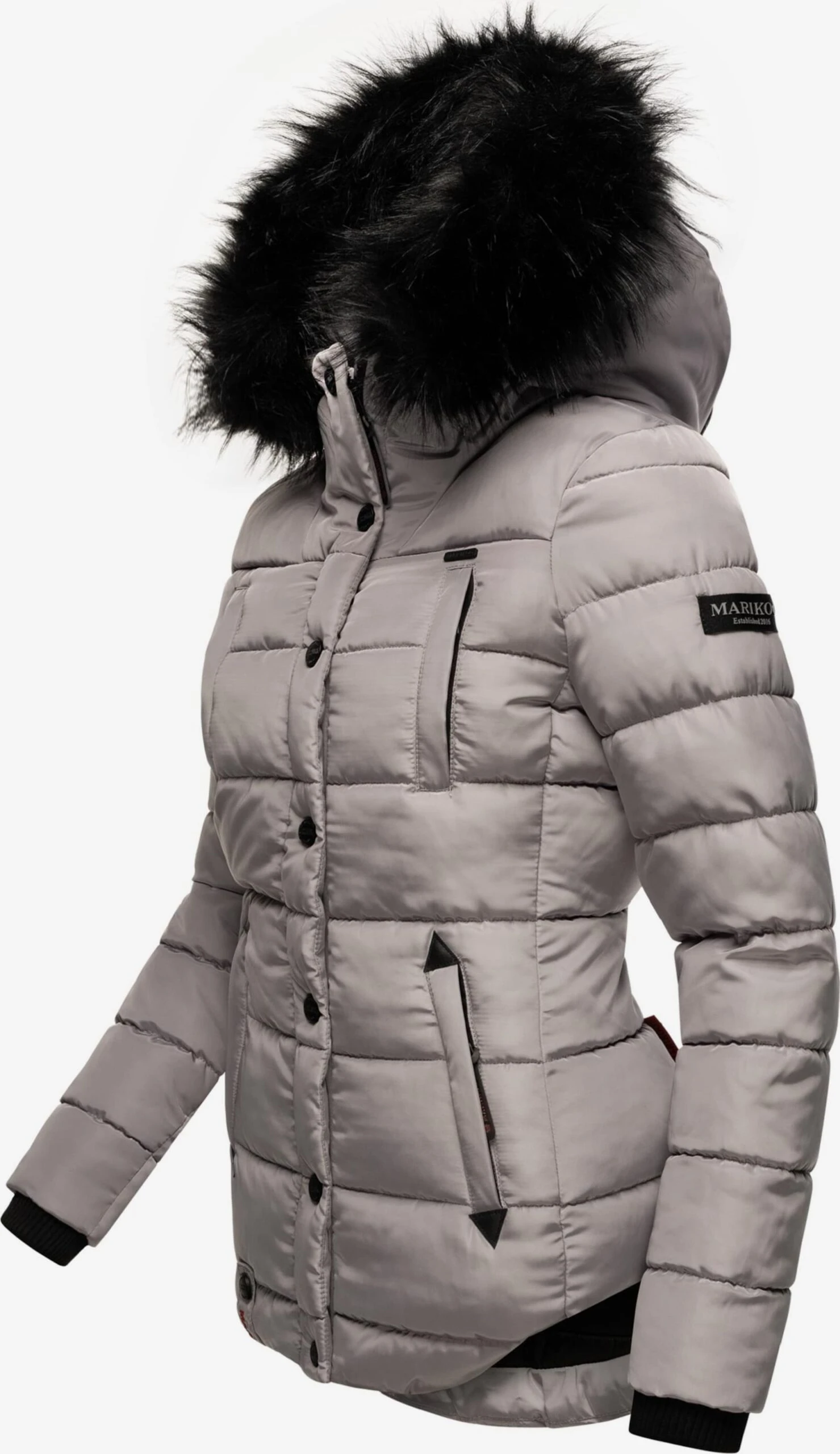 Marikoo Winterjassen Winterjas Lotusblüte Dames Grijs 2 Marikoo Winterjassen Winterjas Lotusblüte Dames Grijs - Afbeelding 2