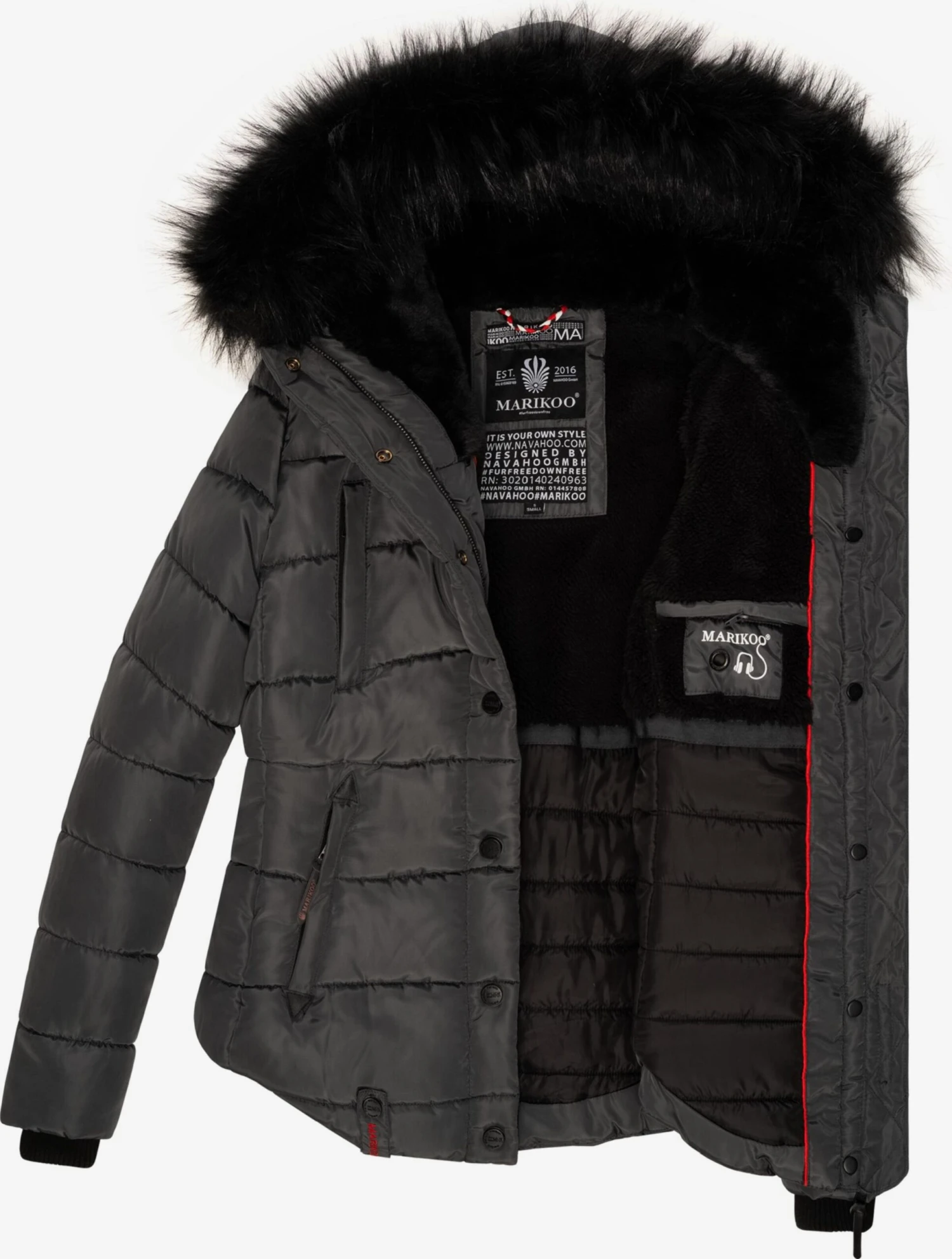 Marikoo Winterjassen Winterjas Lotusblüte Dames Aardetinten 5 Marikoo Winterjassen Winterjas Lotusblüte Dames Aardetinten - Afbeelding 5