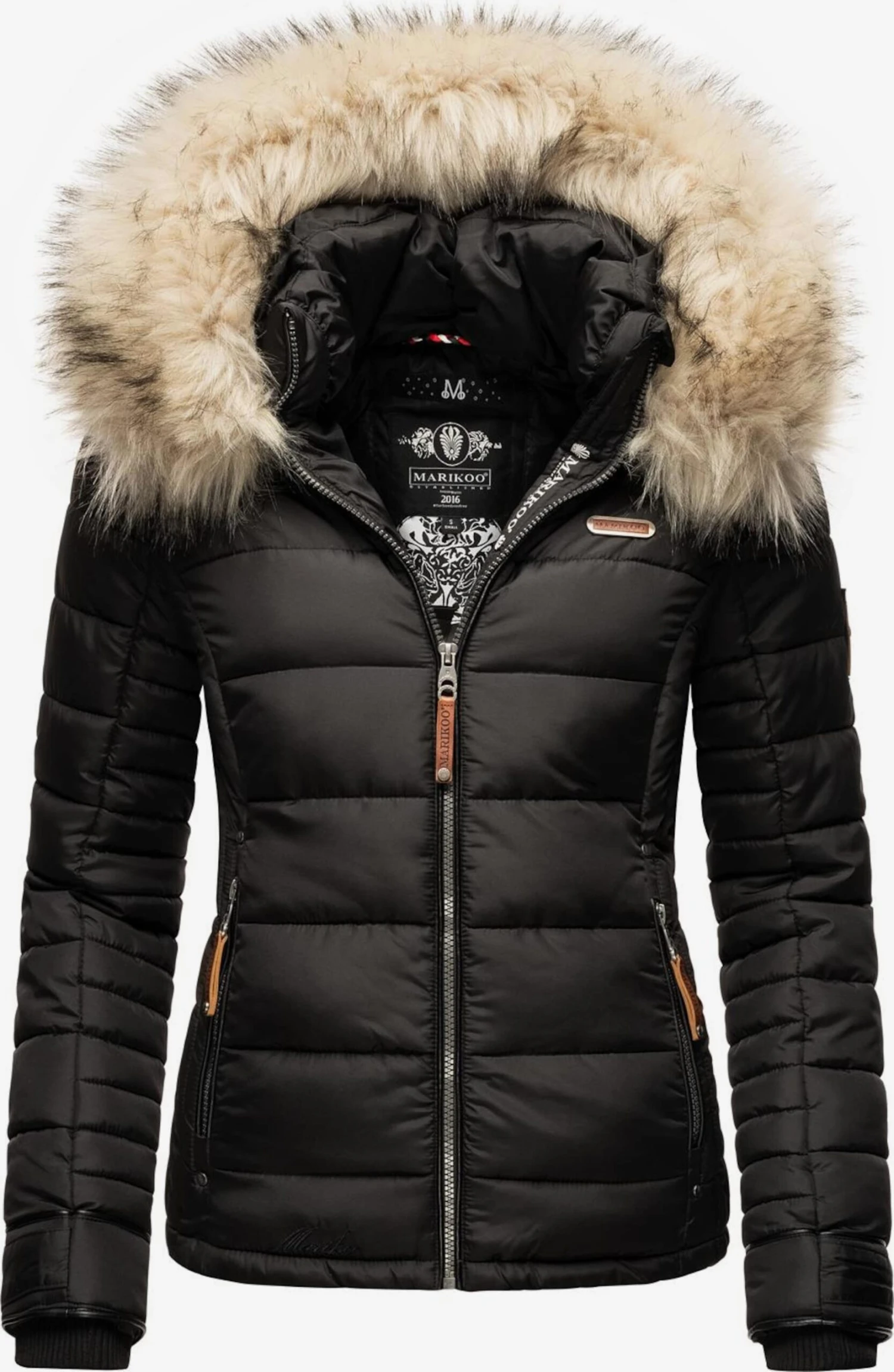 Marikoo Gewatteerde Jassen Winterjas Lerikaa Dames Zwart 1 Marikoo Gewatteerde Jassen Winterjas Lerikaa Dames Zwart