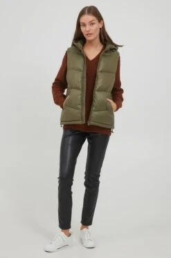 OXMO Bodywarmers Bodywarmer TABITA Dames Olijfgroen -Kledingverkoopwinkel 8b31b31eb9528135aad638e3a4f82b36