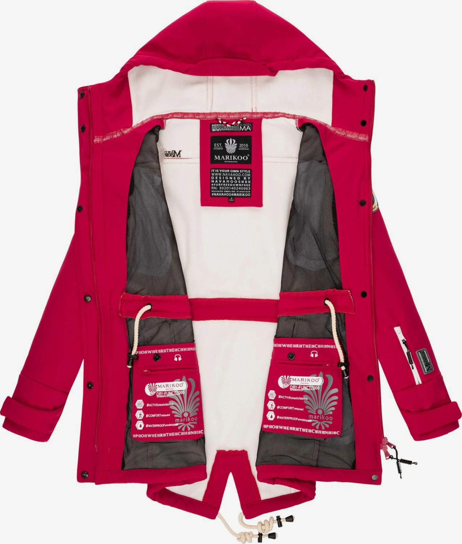 Marikoo Regenmantels Functionele Mantel Zimtzicke Dames Framboos 4 Marikoo Regenmantels Functionele Mantel Zimtzicke Dames Framboos - Afbeelding 4