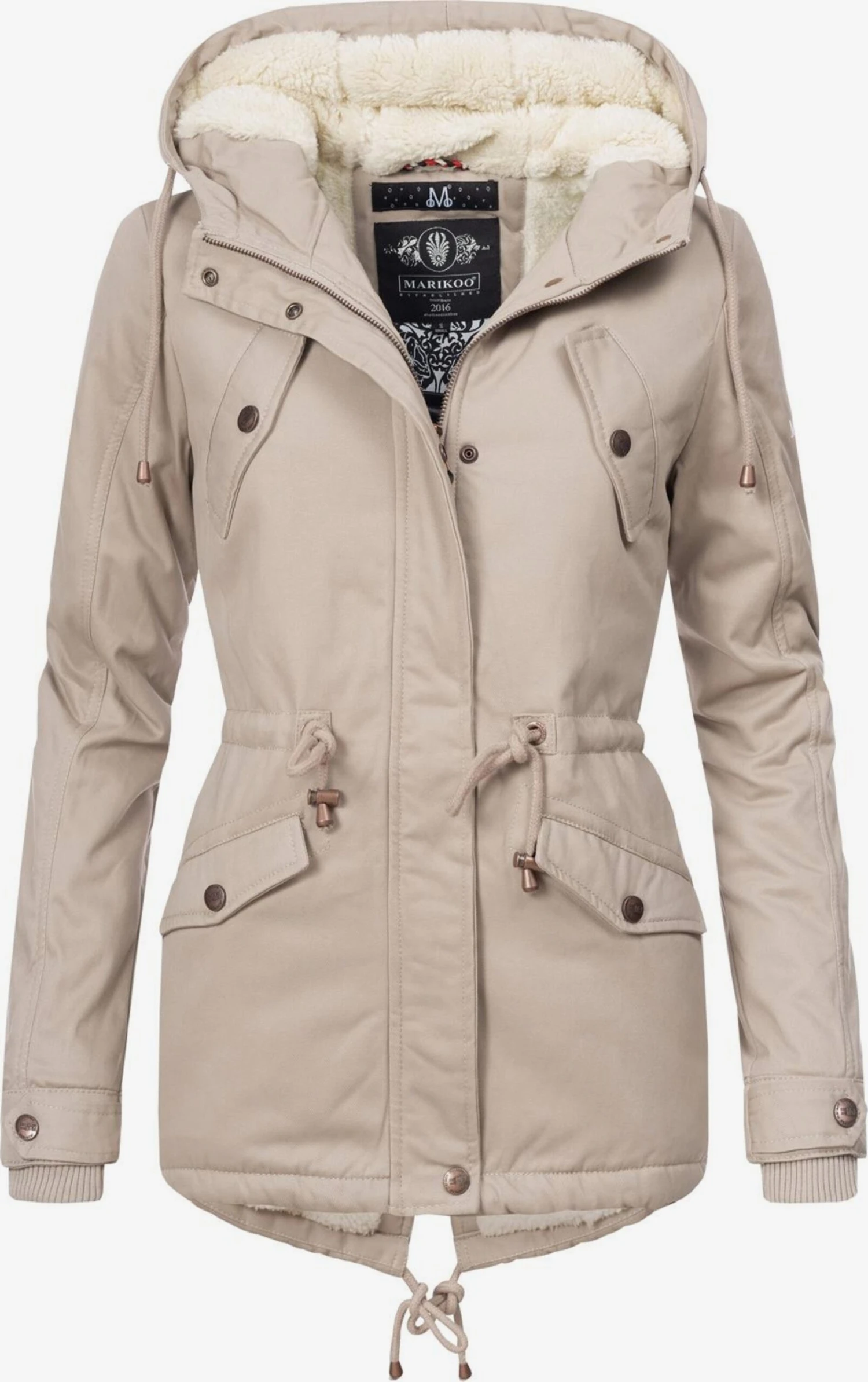 Marikoo Winterjassen Winterjas Manolya Dames Lichtbeige 1 Marikoo Winterjassen Winterjas Manolya Dames Lichtbeige