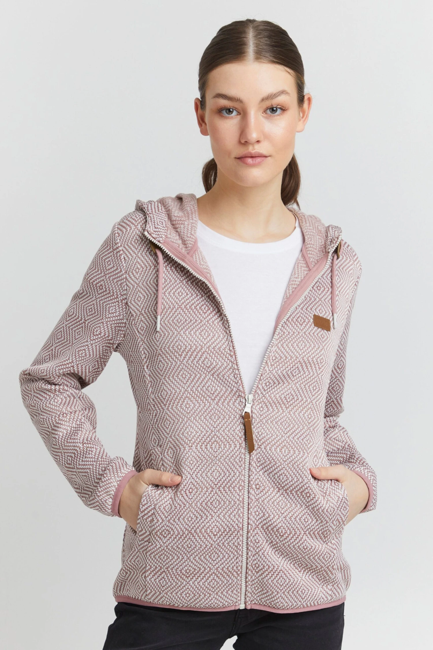 OXMO Outdoor Jassen Fleece Jas Pebbles Dames Roze 2 OXMO Outdoor Jassen Fleece Jas Pebbles Dames Roze - Afbeelding 2