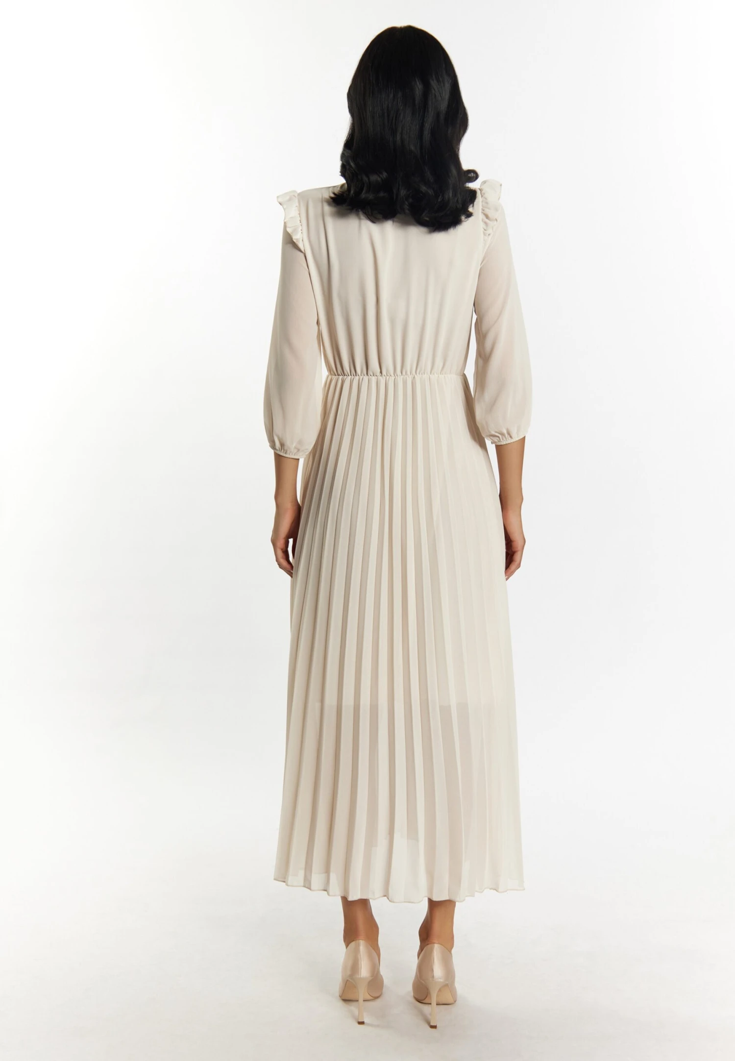 Faina Maxi Jurken Jurk Dames Wolwit 3 Faina Maxi Jurken Jurk Dames Wolwit - Afbeelding 3