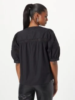 MOSS COPENHAGEN Blouses Met Korte Mouw Blouse Maribel Dames Zwart -Kledingverkoopwinkel a19dd9001efcc2eea4ea4f2d06c3a972