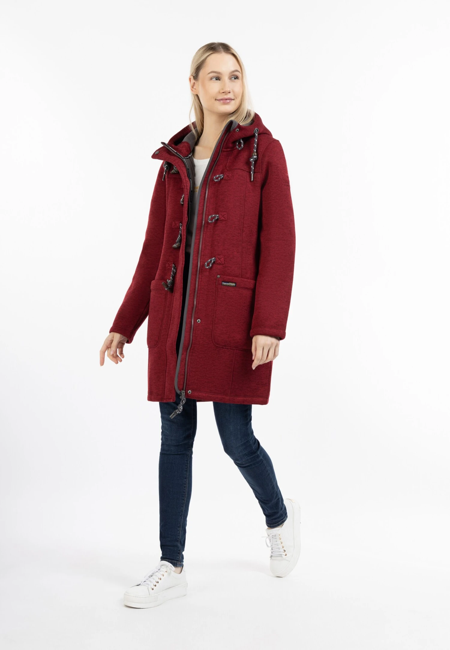 Schmuddelwedda Duffelcoats Tussenmantel Dames Merlot 4 Schmuddelwedda Duffelcoats Tussenmantel Dames Merlot - Afbeelding 4