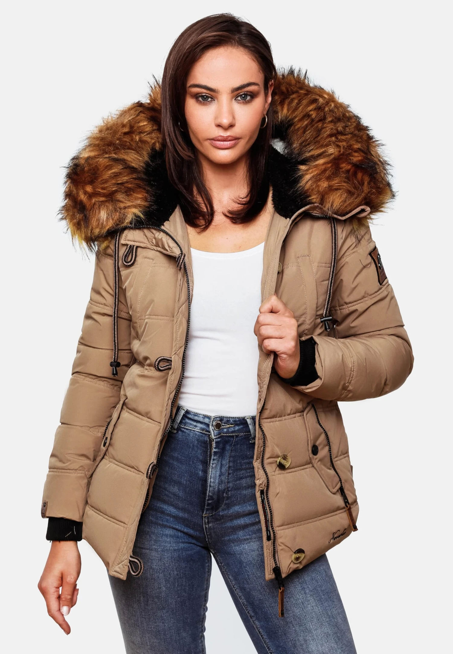 Navahoo Winterjassen Winterjas Zoja Dames Taupe 9 Navahoo Winterjassen Winterjas Zoja Dames Taupe - Afbeelding 9