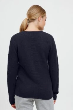 OXMO Vesten Gebreid Vest Helga Dames Marine -Kledingverkoopwinkel ad44123ab9ea9abc8a00ded3d0d3534b