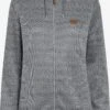 OXMO Outdoor Jassen Fleece Jas Pebbles Dames Grijs