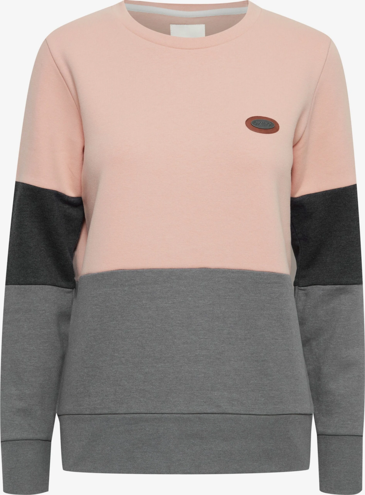 OXMO Sweatshirts Sweatshirt Trine Dames Donkergrijs / Grijs Gemêleerd / Rosa 1 OXMO Sweatshirts Sweatshirt Trine Dames Donkergrijs / Grijs Gemêleerd / Rosa