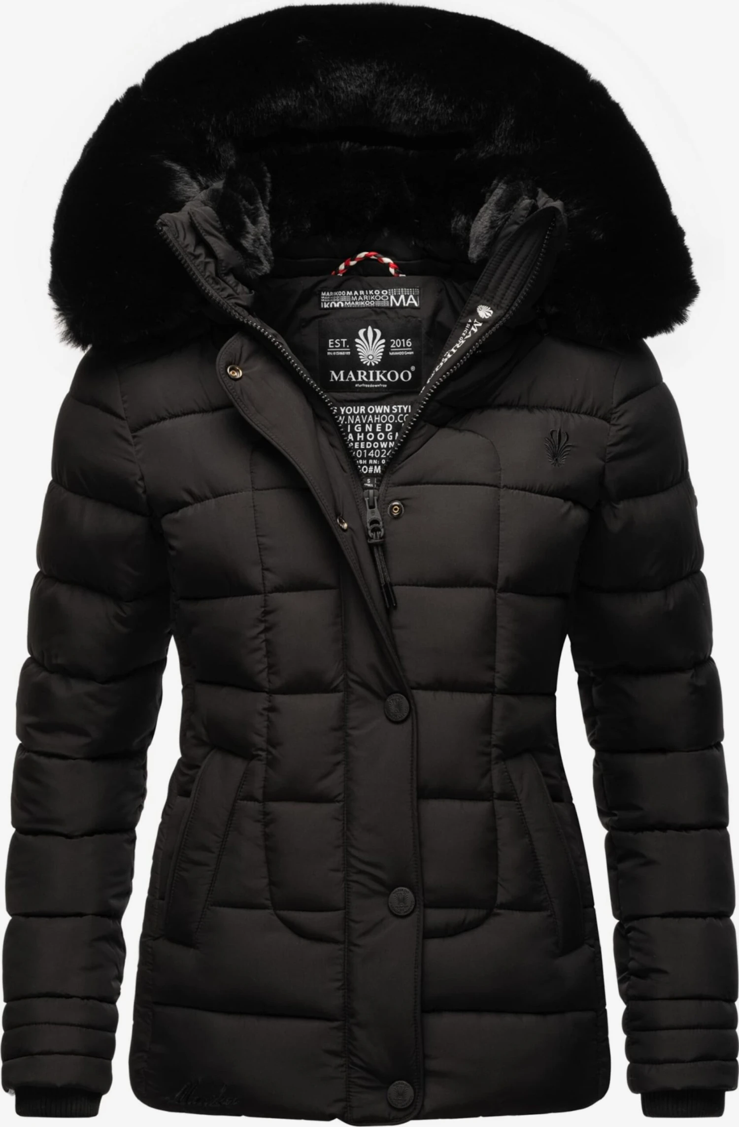 Marikoo Winterjassen Winterjas Qesraa Dames Zwart 1 Marikoo Winterjassen Winterjas Qesraa Dames Zwart