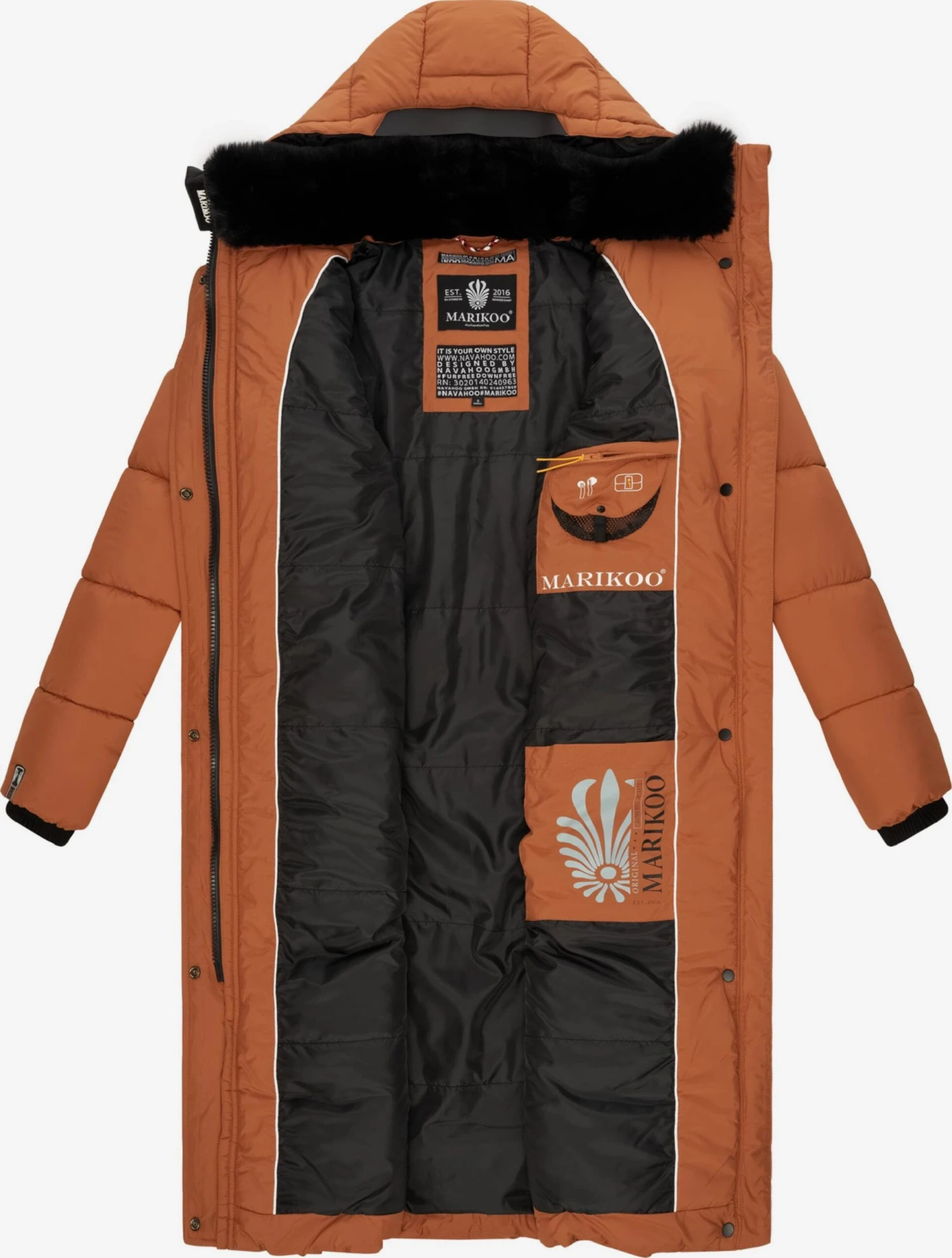 Marikoo Wintermantels Wintermantel Dames Cognac 6 Marikoo Wintermantels Wintermantel Dames Cognac - Afbeelding 6