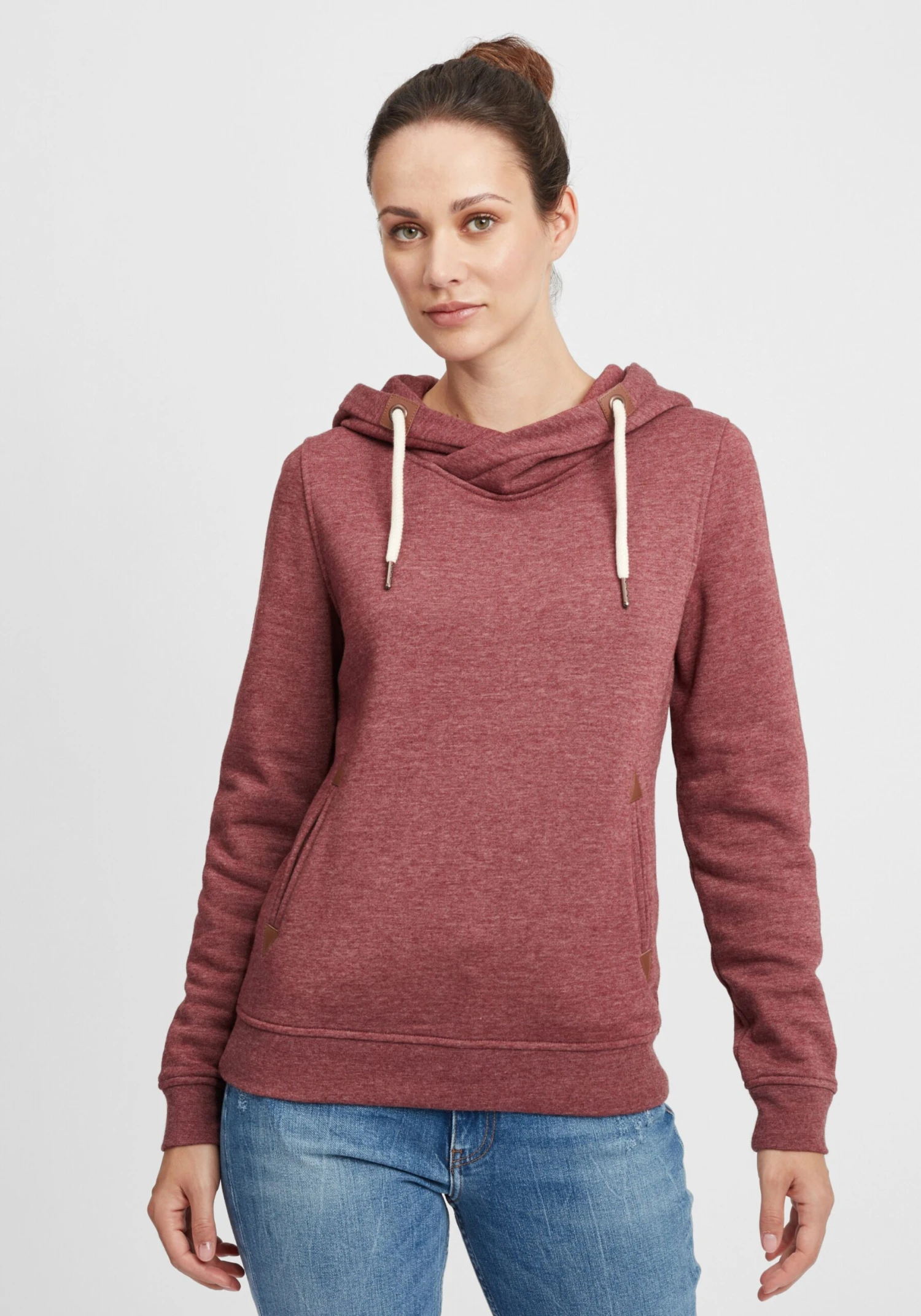 OXMO Hoodies Sweatshirt Vicky Hood Dames Rood / Bordeaux 2 OXMO Hoodies Sweatshirt Vicky Hood Dames Rood / Bordeaux - Afbeelding 2
