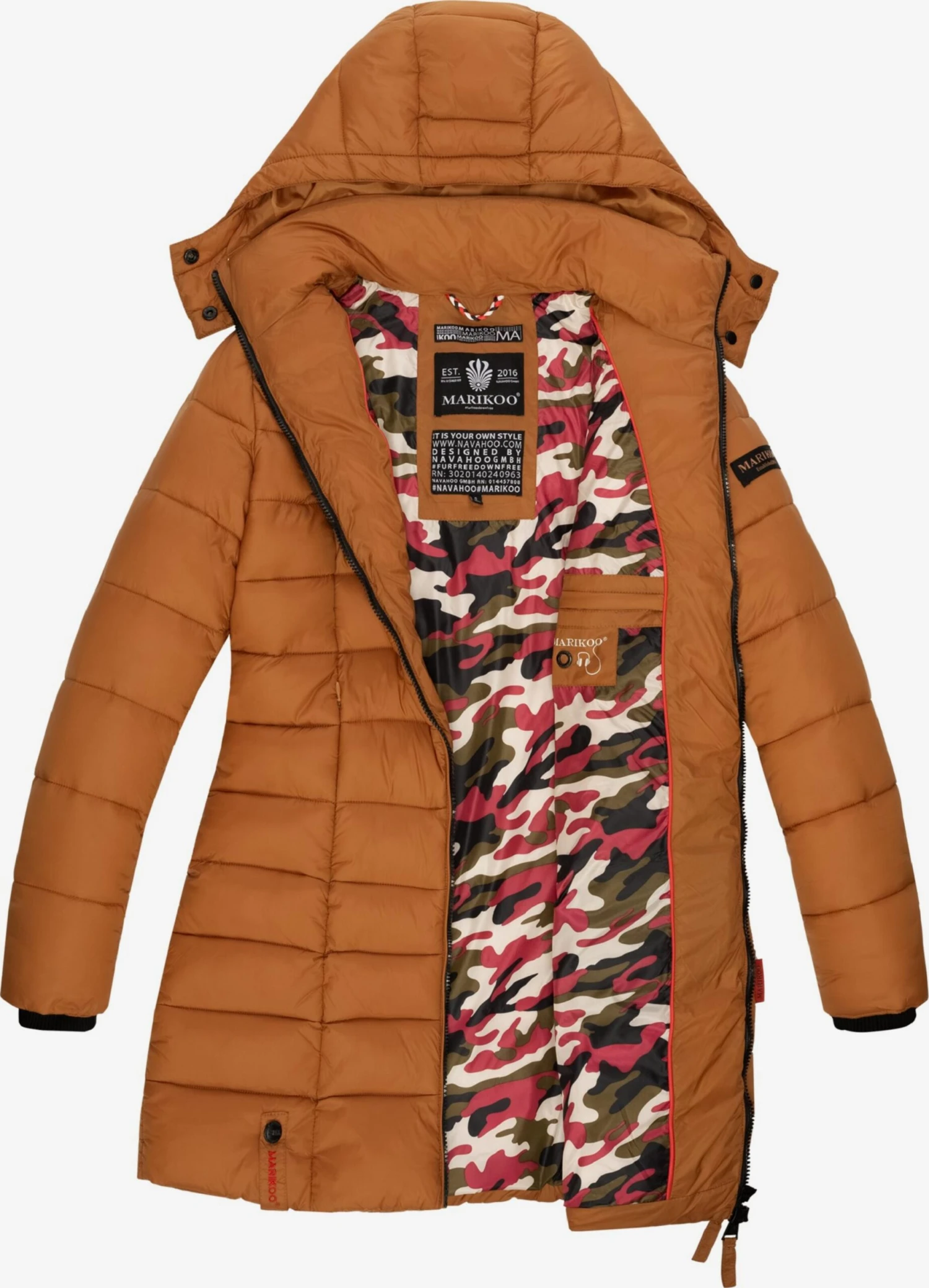 Marikoo Korte Mantels Wintermantel Abendsternchen Dames Lichtbruin 4 Marikoo Korte Mantels Wintermantel Abendsternchen Dames Lichtbruin - Afbeelding 4