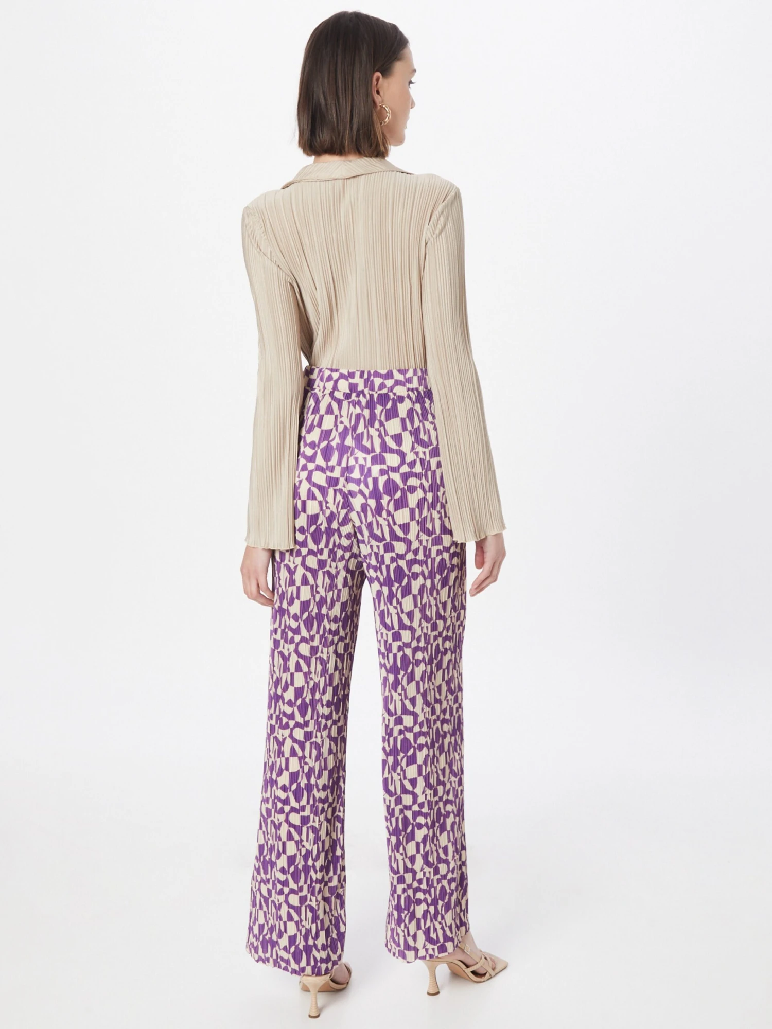 Monki Pantalons Wide Leg Broek Dames Lila 4 Monki Pantalons Wide Leg Broek Dames Lila - Afbeelding 4