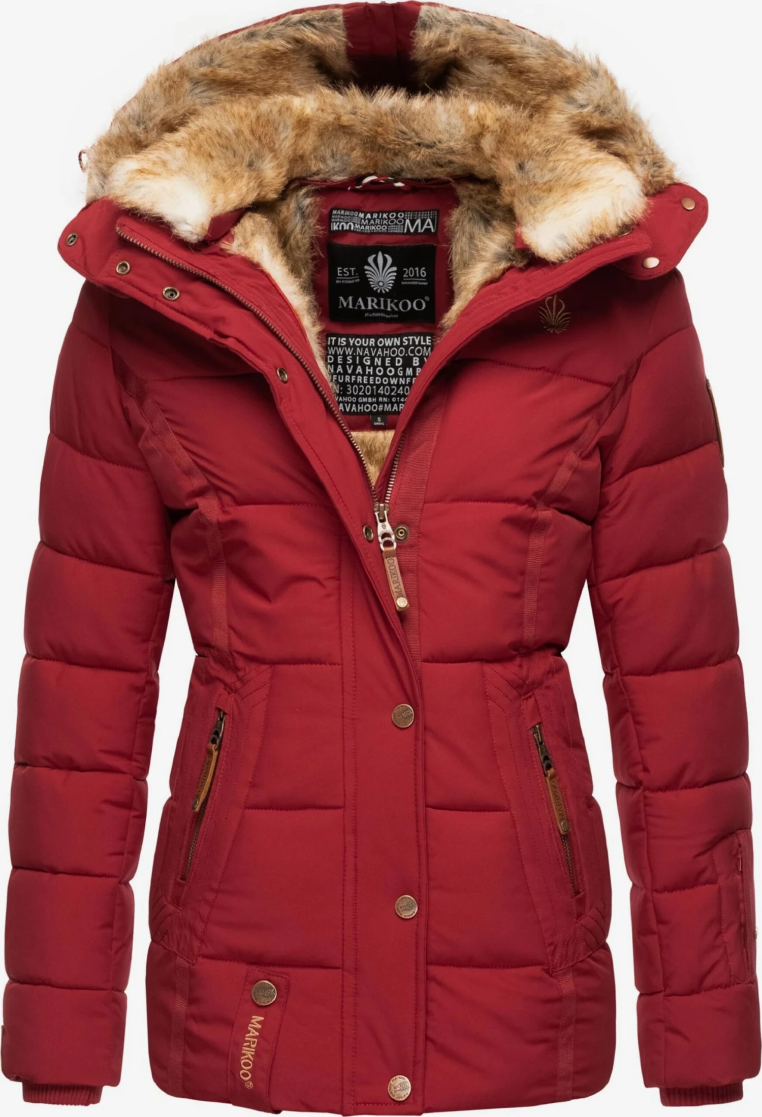 Marikoo Winterjassen Winterjas Nekoo Dames Rood 1 Marikoo Winterjassen Winterjas Nekoo Dames Rood