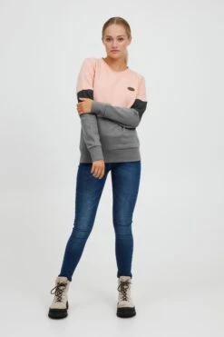 OXMO Sweatshirts Sweatshirt Trine Dames Donkergrijs / Grijs Gemêleerd / Rosa 8 OXMO Sweatshirts Sweatshirt Trine Dames Donkergrijs / Grijs Gemêleerd / Rosa -Kledingverkoopwinkel da834acc9dd9b7407c6ab20d5e2bd7c8